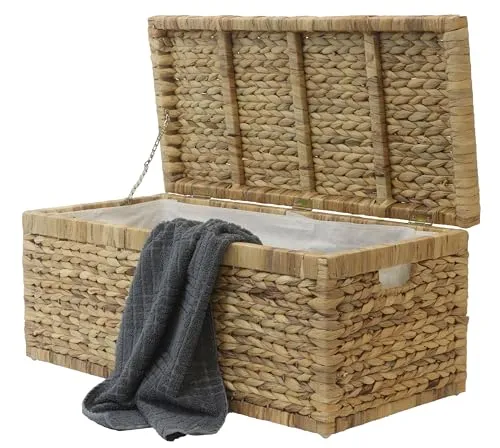 Artra Geflecht Truhe 'Linus' 80 cm - Truhe aus hochwertigem Naturmaterial, edel verarbeitet und handgefertigt. Ideal zur nachhaltigen und atmungsaktiven Aufbewahrung.