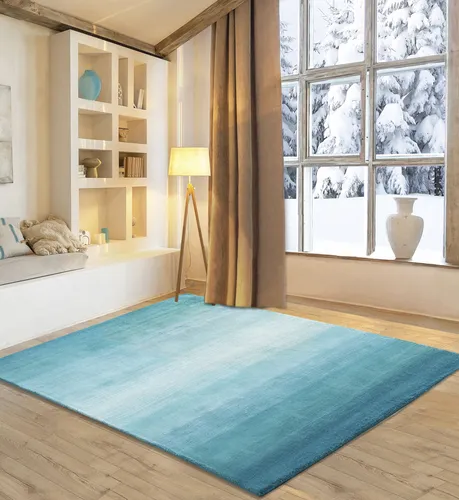 my home Wollteppich Lessach in türkis von Otto Home