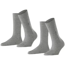 Burlington Damen Socken 2er Pack - Everyday Kurzstrumpf, Onesize, Unifarben Hellgrau 36-41