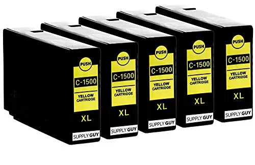 Supply Guy 5 Druckerpatronen kompatibel mit Canon PGI-1500XL Gelb passend für Canon Maxify MB2000 MB2050 MB2100 MB2150 MB2155 MB2300 MB2350 MB2700 MB2750 MB2755