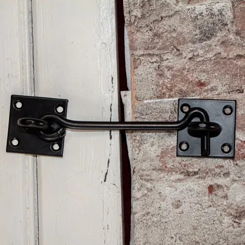 Sturmhaken, Fallhaken, Kabinenhaken, Kajüthaken, Ladenhaken mit Öse - 16 cm