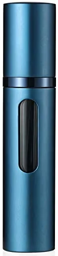 Travelofo Parfümzerstäuber Nachfüllbar, Leer Reise Parfüm Zerstäuber Mini Portable Sprühflasche mit Fenster für Unterwegs, 8ml (B-Blau)