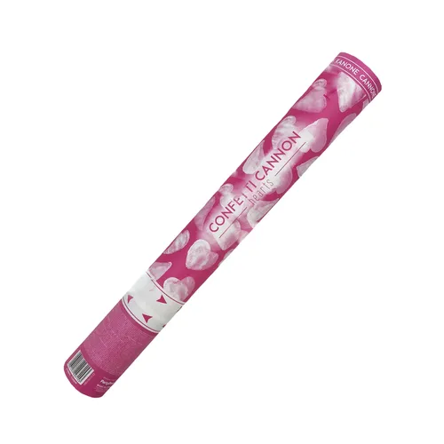 Konfetti Kanone Party Popper Herzen weiss Hochzeit Geburtstag innen außen