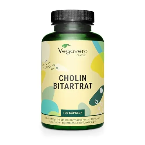 Cholin Bitartrat Kapseln | Hochdosiert 1400 mg - Lipid Cholin: Hochdosierte Kapseln mit 1400 mg Cholin-Bitartrat pro Tag, vegan, laborgeprüft und ohne Zusätze – ideal für eine gesunde Leberfunktion und optimalen Fettstoffwechsel.