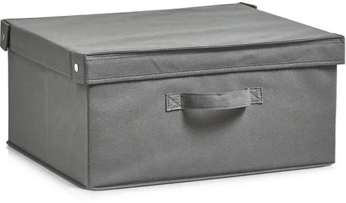 Zeller Aufbewahrungsbox, Vlies, mit Deckel, 41x35x20cm, grau