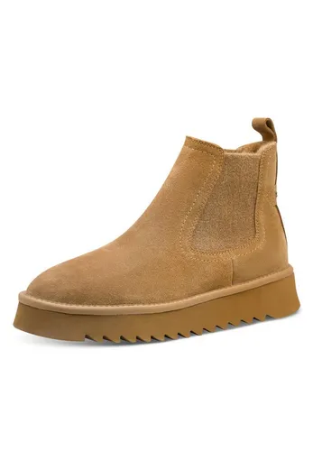 Tamaris Damen Stiefel Leder braun 38 - Wanderschuhe mit praktischem Schlupfdesign und elastischen Einsätzen für mühelosen Tragekomfort. Herausnehmbares Fußbett und strukturierte Sohle bieten optimale Bequemlichkeit und sicheren Halt.