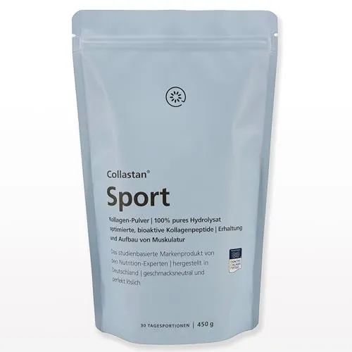Collastan Sport – Premium Kollagen-Peptide Pulver für Sportler zur Unterstützung von Muskelaufbau und Knochengesundheit | 450 g | 30 Portionen | Studienbasiert