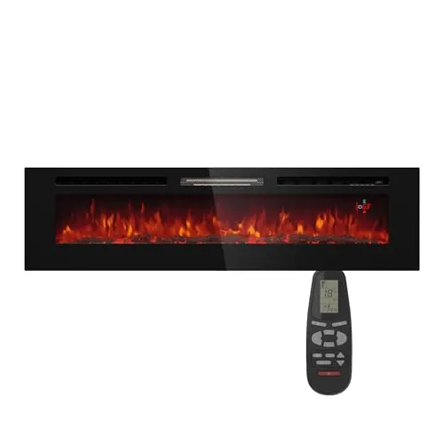 Klarstein Deko Kamin mit LED-Flammen - Elektrischer Kamin mit 1800W Heizung, realistische Flammenoptik und Fernbedienung für eine gemütliche Atmosphäre ohne Rauch und Asche.