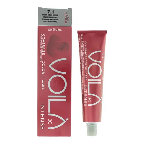 Intercosmo VoilA 3C Intense 7.1 Medium Ash Blonde Hair Colour 60ml For Women