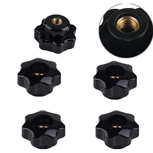 Zaky Innengewinde Durch Loch 5 Stück Innengewinde Klemmknopf Form Knob Griff Hand Knopf Griff für Werkzeugmaschine(M6 x 32mm）