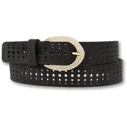 Ledergürtel BERND GÖTZ – Damen, Gr. 105, schwarz, Rindsleder - Hochwertiger Gürtel aus 100% Rindsleder mit attraktiver Rasteroptik, ideal für modische Outfits. Perfekte Längenanpassung und made in Germany für nachhaltigen Stil.