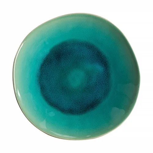 Costa Nova Pasta- und Suppenteller Riviera: Tiefer Steinzeug-Teller für Pasta und Suppe mit craquelierter Glasur, Azur-Blau, Spülmaschinen- und Mikrowellenfest, Handveredelt, Stapelbar, Ø 25,5 cm