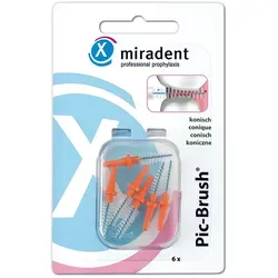 Miradent Interd.Pic-Brush Ersatzb.konisch orange 6 St