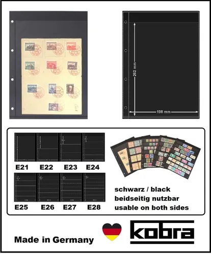 1-KOBRA-E21-Einsteckblätter-Combi-2x-1-Fach-198x262mm-schwarz-A4-Lochung
