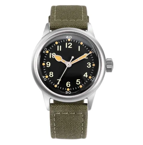 Praesidus Service Automatik Stahl Stoff Grün Schwarz Militar Herren Uhr