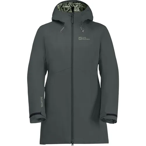 Jack Wolfskin Damen Heidelstein Ins Jkt W - Slate Green, L EU - Funktionsjacke, wasserdicht und winddicht, bietet atmungsaktive Wärme dank recycelter Kunstfaser-Wattierung.