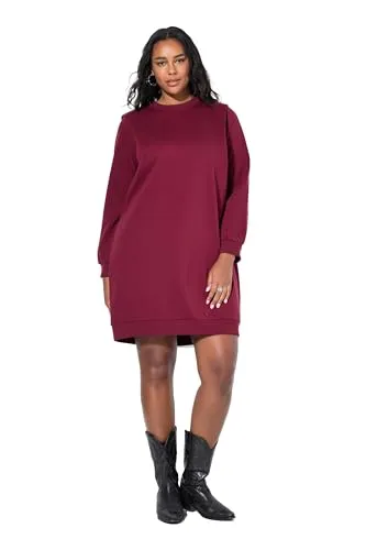 Studio Untold Damen große Größen Übergrößen Plus Size Sweatkleid, Oversized, betonte Schultern weinrot 46+ 799659344-46+