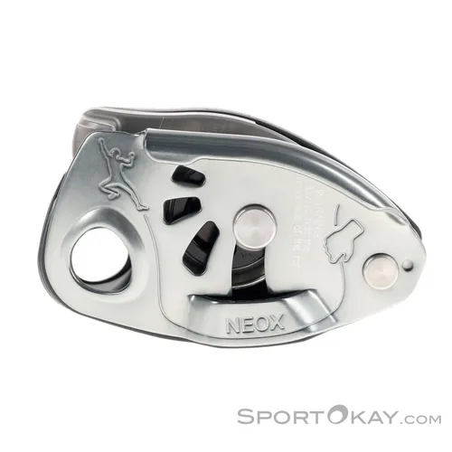 Petzl Neox Sicherungsgerät - Grau, One Size - Kletterausrüstung mit innovativer Bremsfunktion für sicheres Abseilen und optimale Kontrolle beim Sichern.