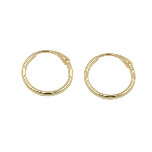 Kleine Creolen Ø10mm aus 9Kt Gold für Damen - Diese eleganten Drahtcreolen aus 9 Karat Gelbgold sind der perfekte Blickfang. Mit ihrem glänzenden Finish sind sie ideal für jeden Anlass und verleihen Ihrem Look das gewisse Etwas.