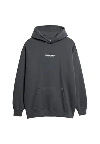 Superdry Herren Hoodie mit Mikro-Logo - Kapuzenpullover für Herren mit kastiger Passform, ideal für mehr Bewegungsfreiheit und lässigen Style. Gefütterte Kapuze und praktische Kängurutasche für zusätzlichen Komfort.