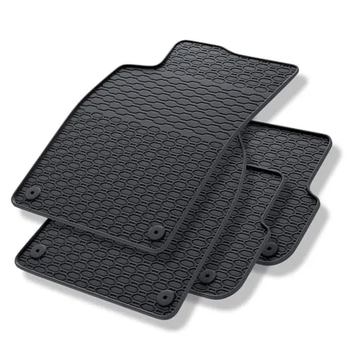 Mossa - Gummifußmatten Auto kompatibel mit Audi A6 Avant, Limousine (2004-2011) schwarz Gummimatten Gummi Fußmatten