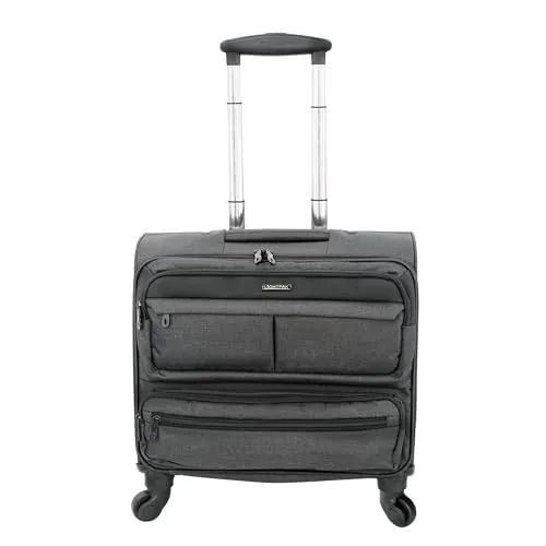 LIGHTPAK Business Laptop Overnight Trolley Ronney - Robuster 600D Nylon Rollkoffer in Anthrazit mit 4x 360° Leichtlauf-Rollen und gepolstertem Laptopfach für Notebooks bis 17 Zoll – ideal für Geschäftsreisen.