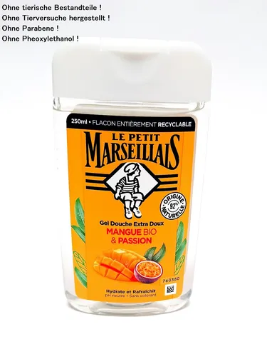 Duschgel Bio-Mango und Passionsfrucht Le Petit Marseillais 250ml aus Frankreich!