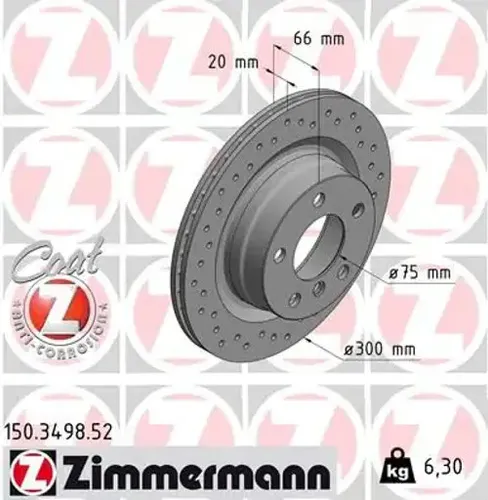 Produktbild Zimmermann Bremsscheibe SPORT Z 150.3498.52