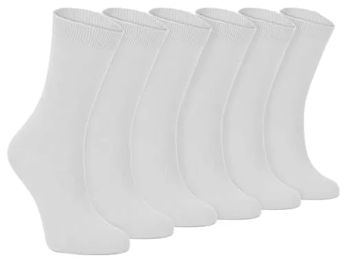 Sock Snob - 6er pack damen dünn elegant bunt farbig baumwolle socken 37-42 eur (37-42 eu, PL30 White)