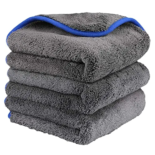 Fixget AM0032 1200 GSM 3Pcs Microfaser Trocknen Handtuch waschen Reinigung Detaillierung Küche Reinigungstücher Wachs und Versiegelung Entfernung, perfekt für Auto waschen & Lackieren-40x40cm, 1200GSM