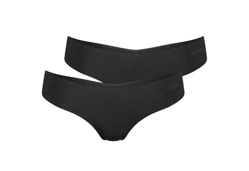 sloggi String Hipstring Zero Microfibre (2-St) – Saumlos und unsichtbar - Hochwertiger 2er Pack in Schwarz, ideal für einen nahtlosen Look unter der Kleidung. Aus leichtem Microfaser-Material für optimalen Tragekomfort und perfekte Passform.