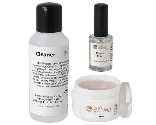 Sun Garden Nails Nagellack-Set Nailset mit Grundiergel 30ml-Primer-Cleaner 100ml