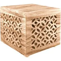 Homestyle4u Beistelltisch Hocker Holz Würfel - Ablagetisch aus naturfarbenem Holz, vielseitig als Hocker oder Tisch nutzbar, bereits aufgebaut und sofort einsatzbereit.