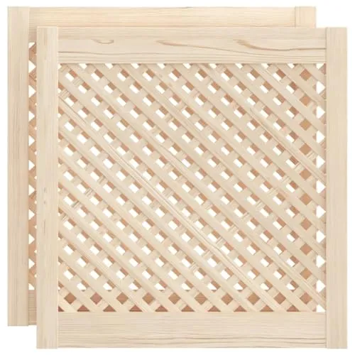 vidaXL Schranktüren 2 Stk. mit Gitter-Design - Türklopfer aus massivem Kiefernholz mit stilvollem Gitter-Design, verbessert die Luftzirkulation und verhindert Feuchtigkeit, ideal für vielseitige Möbelanwendungen.