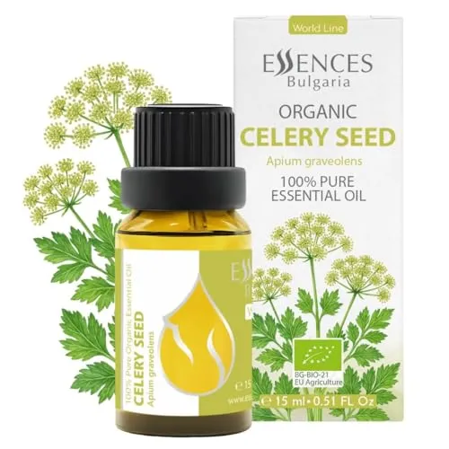 Essences Bulgaria Ätherisches Bio-Selleriesamenöl, 15 ml | Apium graveolens | 100% Rein | Natürlich | Unverdünnt | Therapeutische Qualität | Aromatherapie | Vegan