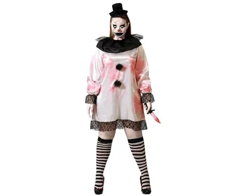 ATOSA clown costume halloween white dress woman adult XS
