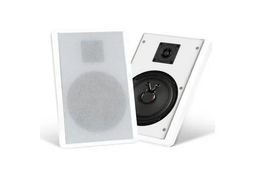 Pronomic FLS-540 WH - 2-Wege Wandlautsprecher Paar, elegantes Slimline-Design und kraftvoller Klang für HiFi-Systeme