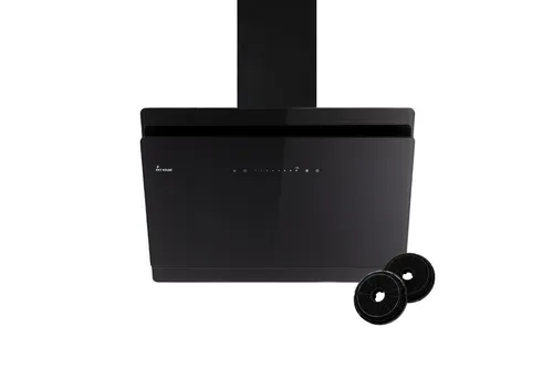 KKT KOLBE Wandhaube Dunstabzugshaube 80cm SOLO8005S Dunstabzugshaube 80cm SOLO8005S, Kopffrei / 80cm / Umluft / Abluft / Schwarz / Glas / Schräghaube