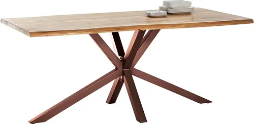 SIT Baumkantentisch - Natürlich schöner Tisch mit Baumkante - Baumkantentisch aus massivem Holz, belastbar und ideal für gemütliche Stunden mit Freunden. Perfekt für ein internationales Ambiente mit dem Around the World Stil.