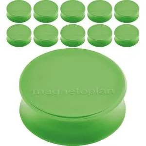 Ergo Magnete Large maigrün - Durchmesser 34 x 12.5 mm, 10 Stück, starke Haftkraft und ergonomisches Design für komfortable Anwendung