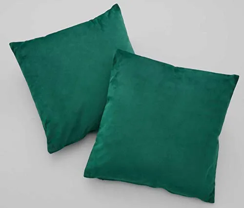 Gardinenbox 2er Set Sofakissen mit Füllung »Milano« HxB 45x45 cm Grün Dekokissen mit Komfort-Samt-Bezug und Reißverschluß mit Füllkissen Extra Weich Couchkissen, 203572-2