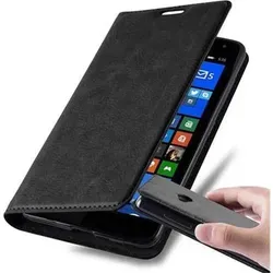 Produktbild Cadorabo Hülle für Nokia Lumia 535 Schutz Hülle in Schwarz Handyhülle Etui Case Cover Magnetverschluss