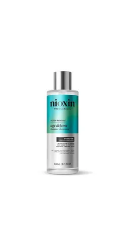 Nioxin Age Defense Shampoo 240ml - Nioxin Age Defense Shampoo 240ml für die tägliche Haarpflege. Reinigt sanft und entfernt Ablagerungen, unterstützt die Pflege und sorgt für sichtbar glänzendes Haar. Ideal für alle Haararten, auch für coloriertes Haar geeignet.