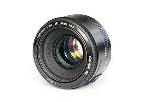 YONGNUO YN50MM F1.8 Autofokus-Objektiv - Objektiv für Spiegelreflexkameras mit großer Blende von F1.8, ideal für schwaches Licht und kreative Portraits. Kompatibel mit Canon EF Mount.