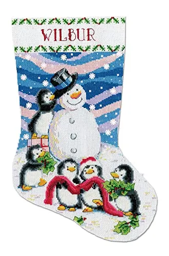 Design Works Crafts Kreuzstich Stickpackung Weihnachtsstrumpf Dressing Frosty, Zählmuster