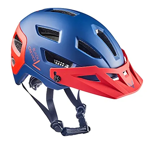 Black Crevice MTB Fahrradhelm, Navy/red, S/M (54-58cm) - Optimale Sicherheit und Komfort - Fahrradhelme mit CE-Zertifizierung für maximale Sicherheit, atmungsaktive Polsterung und verstellbare Passform für perfekten Tragekomfort.