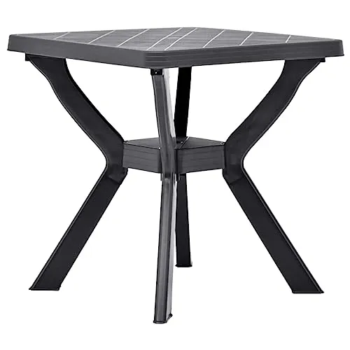 Robuster Gartentisch Campingtisch Beistelltisch 70x70cm Kunststoff - Anthrazit
