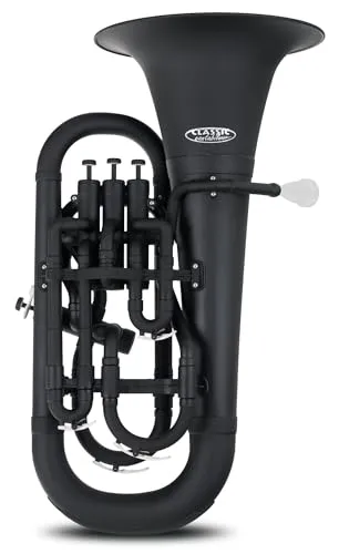 Classic Cantabile MardiBrass Kunststoff Bb-Euphonium - 4 Aluminium-Ventile - nur 2,2 kg leicht - inkl. Mundstück und Gigbag - matt-schwarz