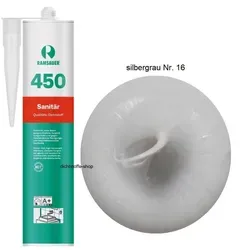 Ramsauer 450 Sanitär silbergrau Nr. 16 1K Silikon Dichtstoff 310ml Kartusche
