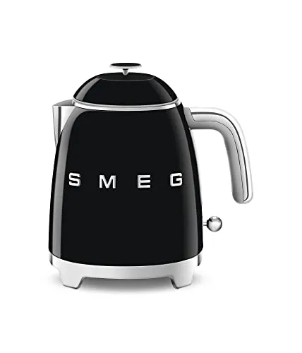 Smeg KLF05BLEU Wasserkocher - 0,8 l, 1400 W, elegantes schwarzes Edelstahl-Design mit effektiver Filterung